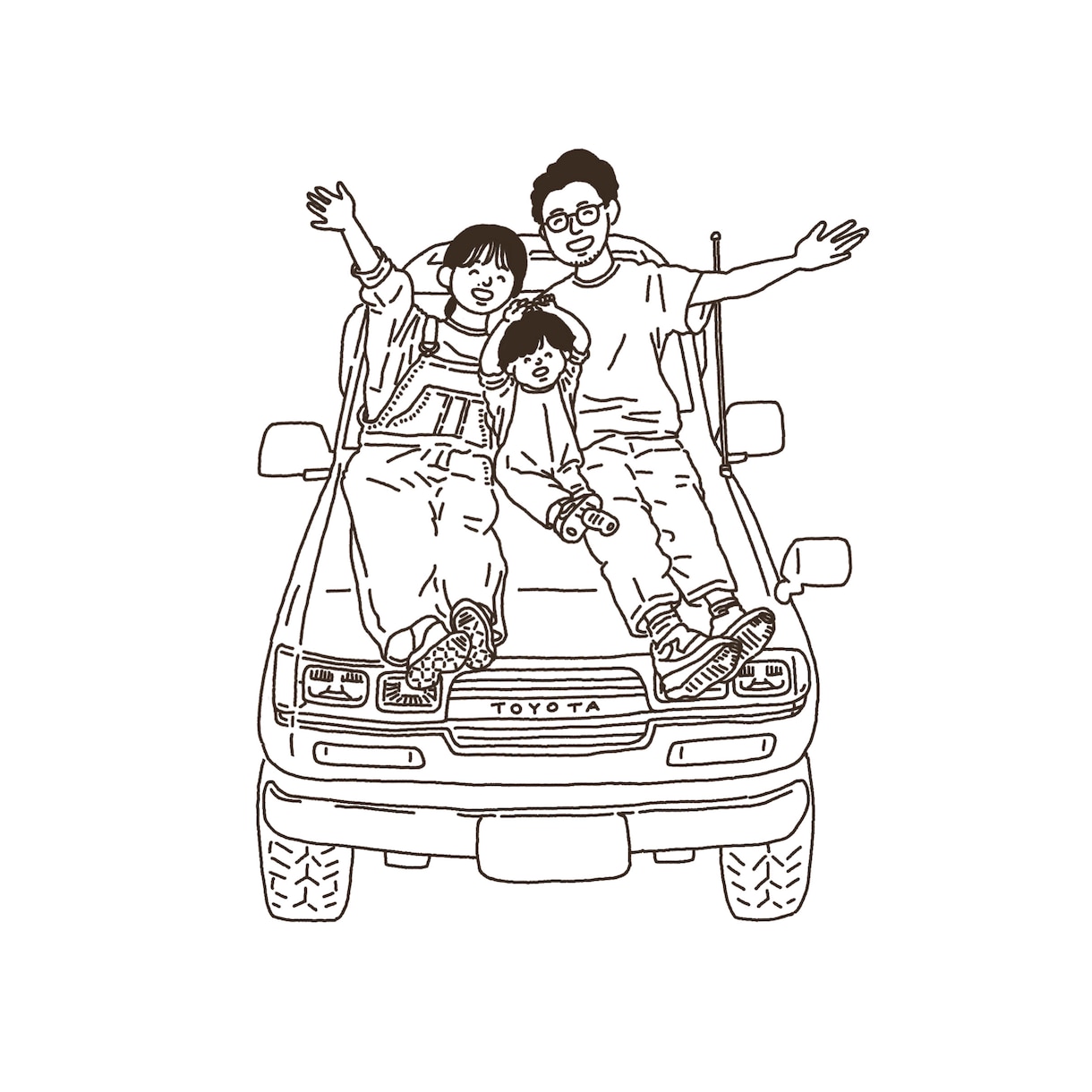 ゆるくてにこにこなやわらかい似顔絵描きます ウェルカムボードや記念日出産祝い、手作りTシャツに是非 イメージ3
