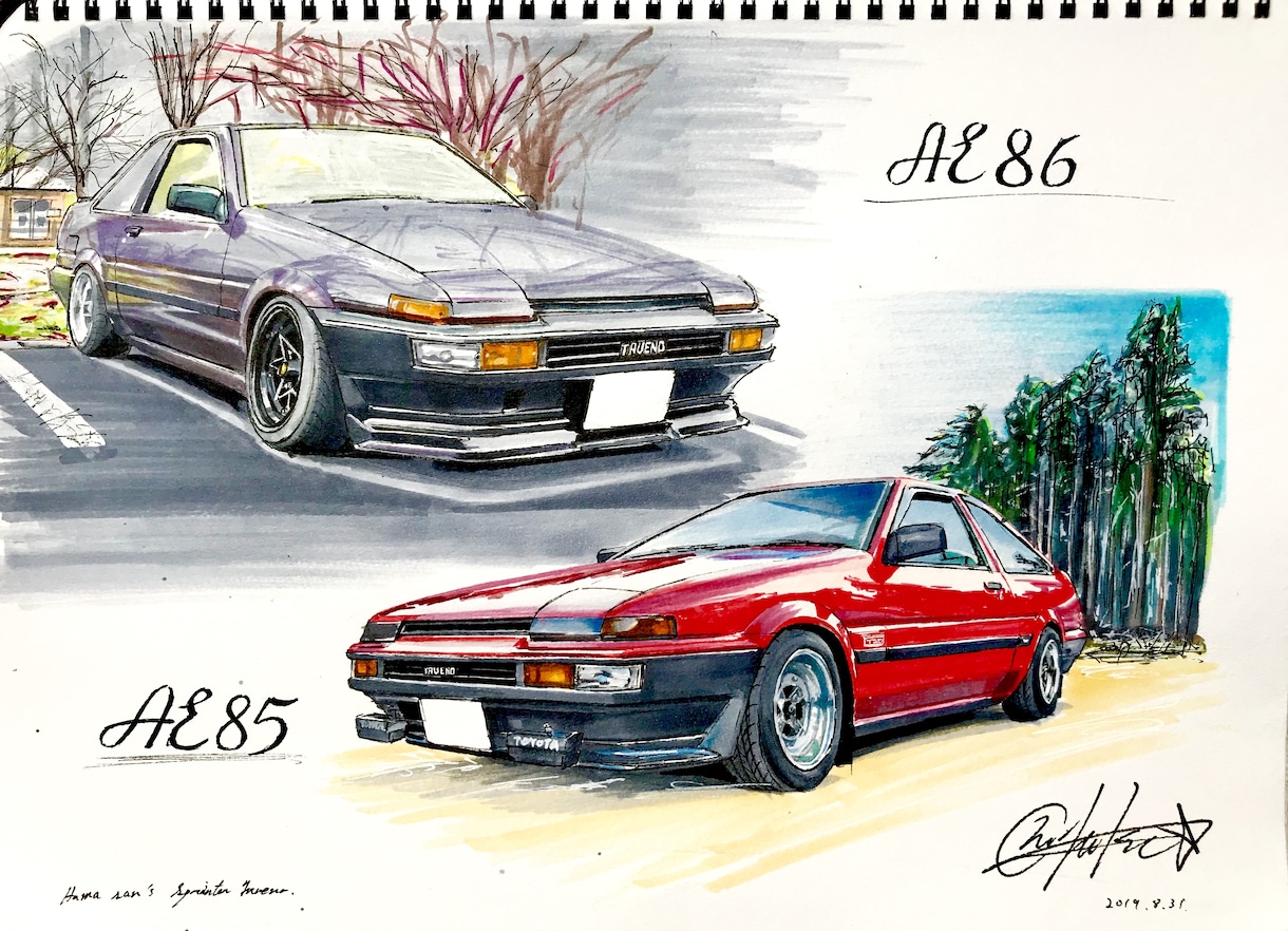 あなたの愛車のイラストを描きます 車仲間へのプレゼントや愛車への思い出に！ イメージ2
