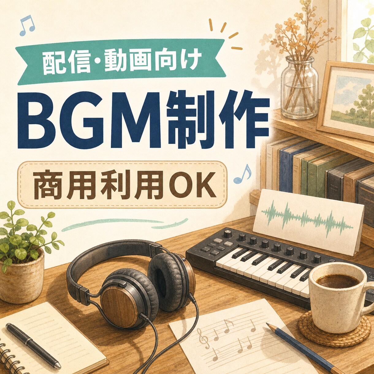 配信・動画向けBGMを制作します YouTube・配信・ゲームに使えるBGMを丁寧に作成します イメージ1