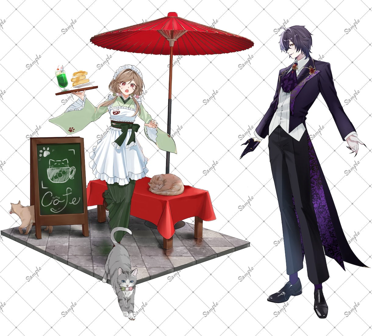 キャラクター立ち絵制作します TRPG・ゲーム・配信等で使用できる立ち絵イラストを描きます イメージ3