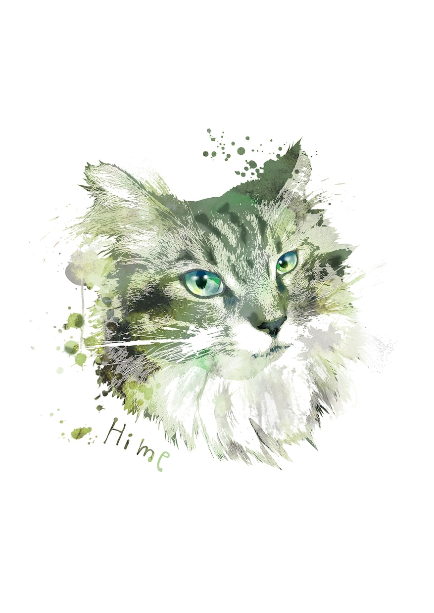 猫の似顔絵、オリジナルアートにデザインします ポスター・フレームパネル納品可。愛猫家さんのプレゼントに イメージ2