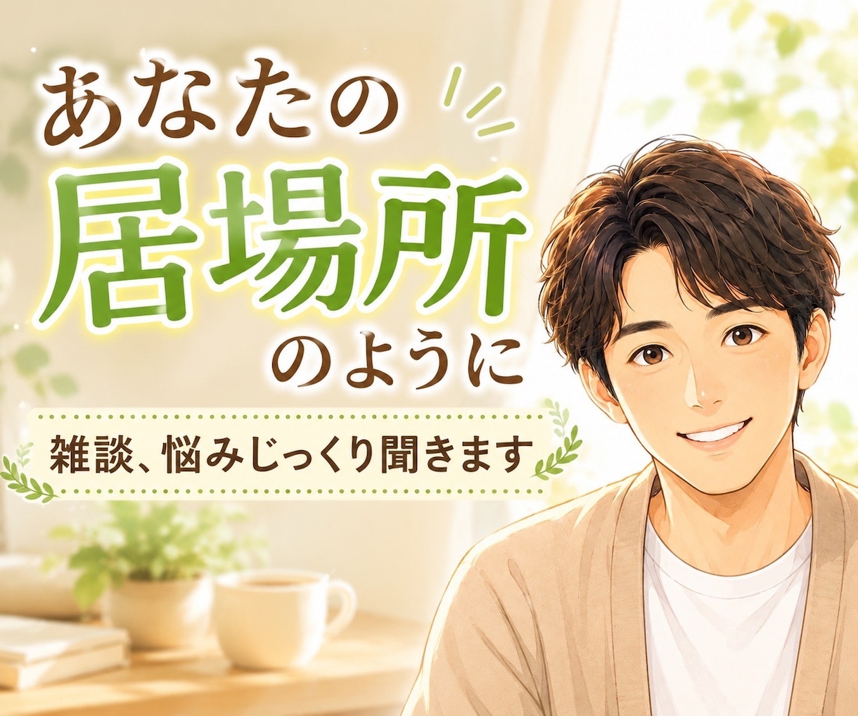 あなたの居場所のように雑談、悩み聞きます 本音⭐️吐き出し⭐️心の整理⭐️安心感⭐️愚痴 イメージ1
