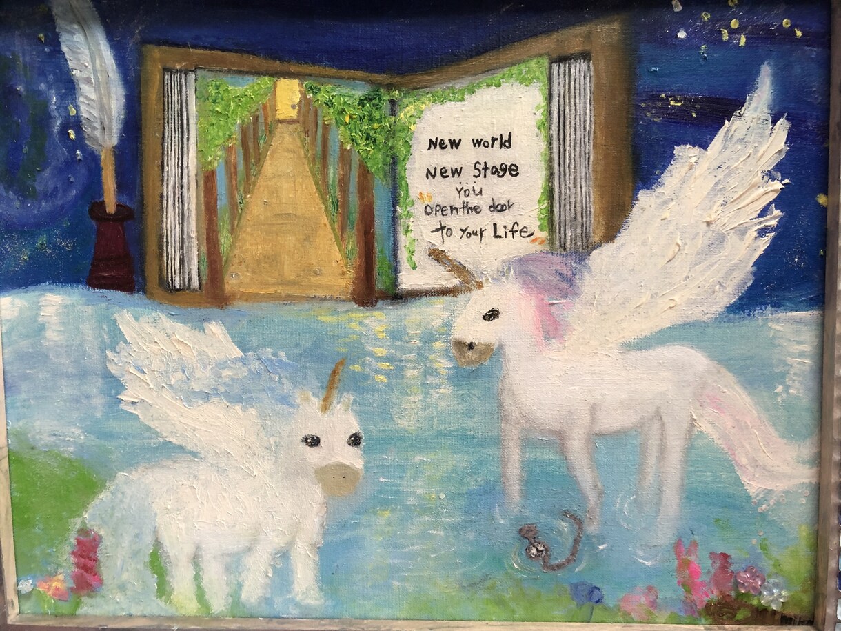 幻想的な絵を油絵でお描きいたします ユニコーン・ペガサス・白馬の絵で癒しをお届け！ イメージ1