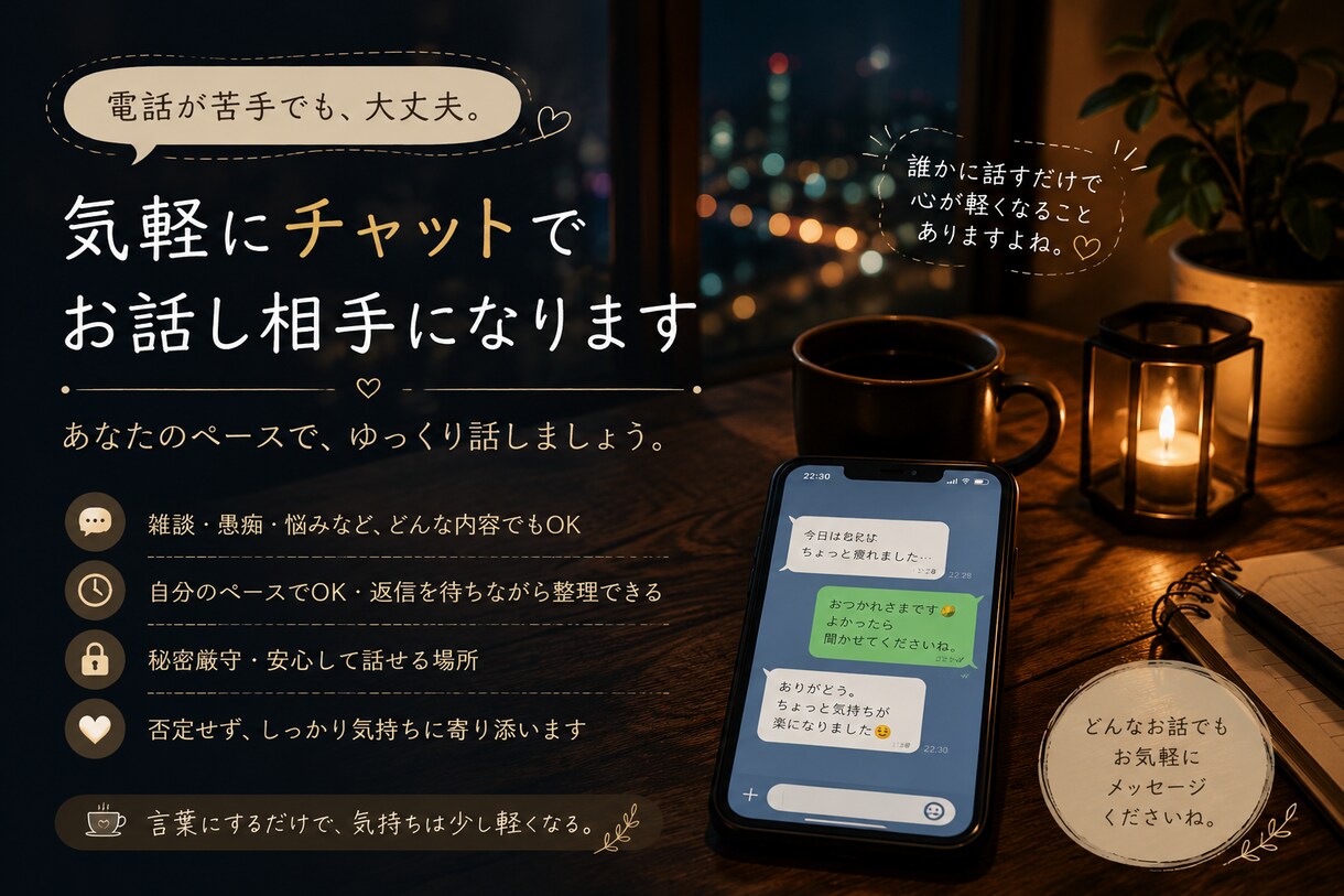 仕事の悩みをチャットでお聞きします 仕事・人間関係・将来の不安、気軽にご相談ください。 イメージ3