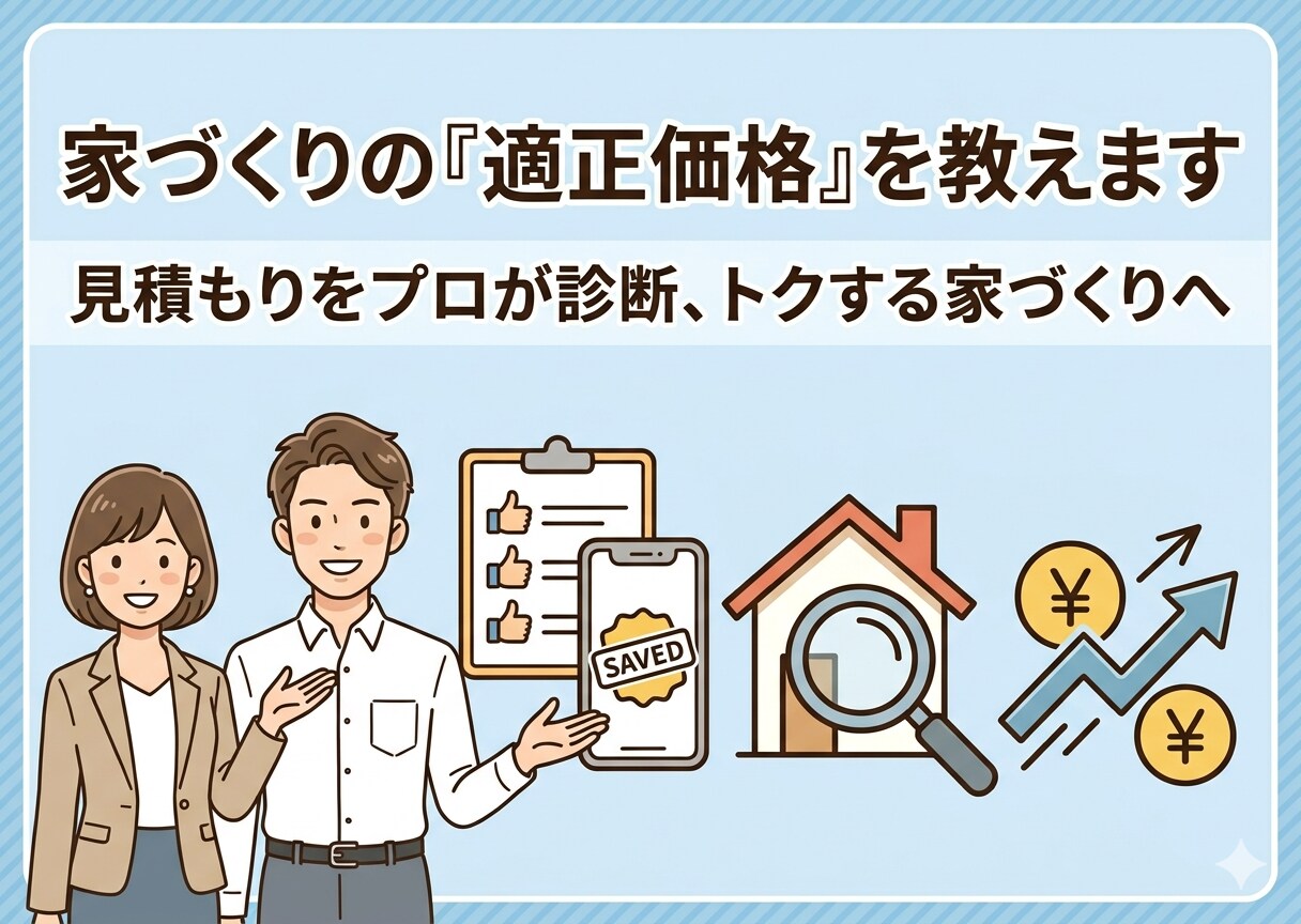 新築住宅見積もりを第三者がチェックします 見積り内容が適正か図面等と見比べて総合的にチェックします。 イメージ1