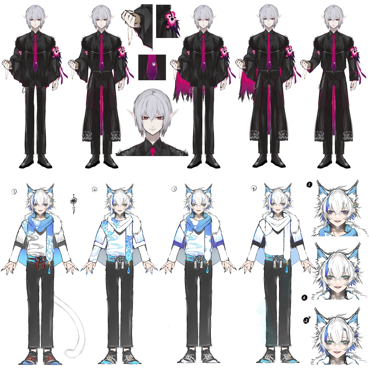 Vtuberモデル･イラスト一括制作いたします 男性中性獣耳キャラはお任せを！ここだけの価格と綺麗なお顔✨️ イメージ5