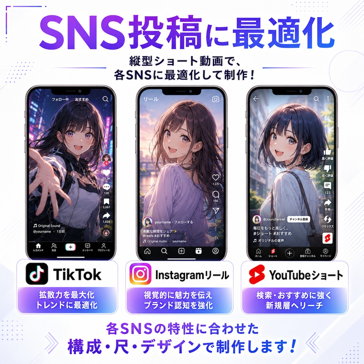 AI動画×SNSショート動画を制作します “埋もれない導線”を設計するSNS動画制作 イメージ5