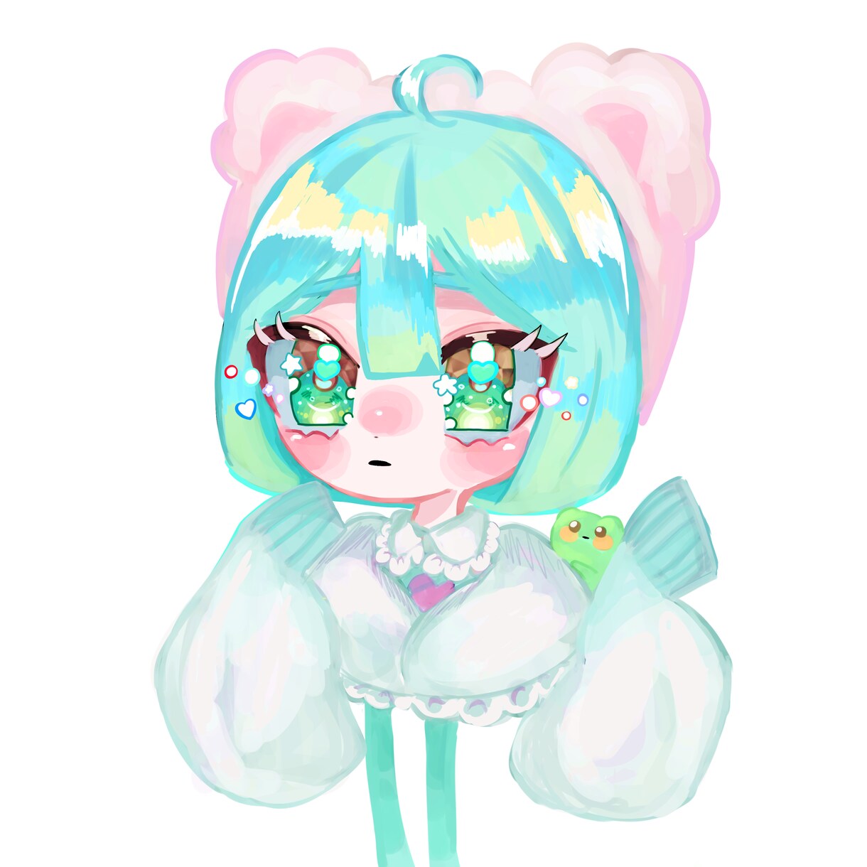 可愛いアイコン描きます きらきらおめめの可愛いイラストです イメージ2