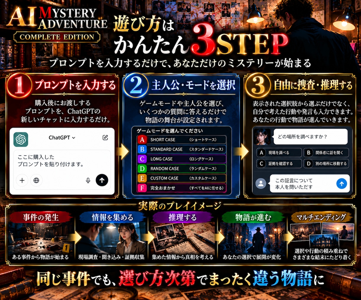 AI本格ミステリーゲームを提供します あなたの行動で未来が変わる本格推理体験 イメージ4