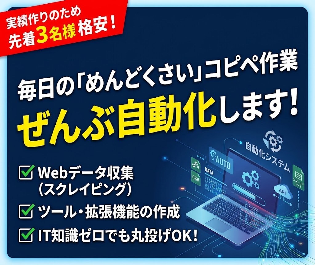 EC向け・商品データと画像を自動で収集します 毎日の面倒なリスト作成を完全自動化！知識ゼロでOK イメージ1