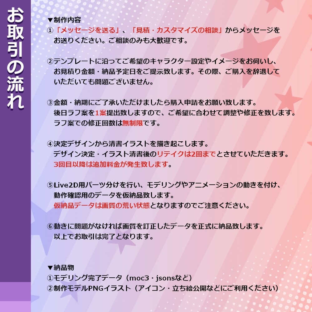 どこから見ても綺麗で高可動域なモデルお作りします キャラデザからLive2Dモデリング、全工程お任せください！ イメージ8