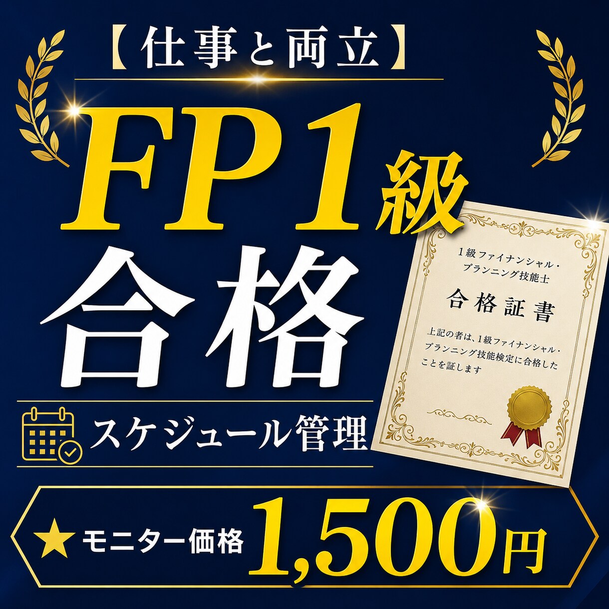 FP1級資格試験合格のコツを伝授・サポートします 【先着3名】FP1級試験合格のコツを伝授・伴走します イメージ1