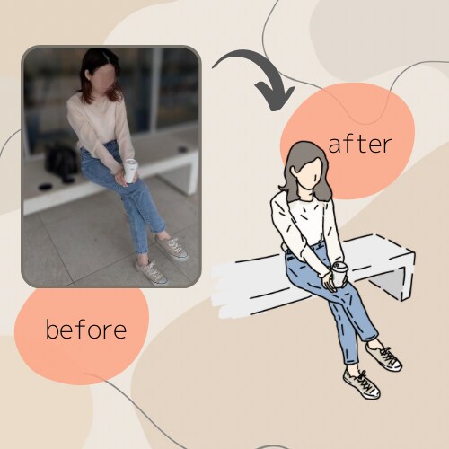 お持ちの写真からシンプルでお洒落なイラスト描きます 【SNSアイコンやブログ・WEBページの挿絵などにどうぞ♪】 イメージ6