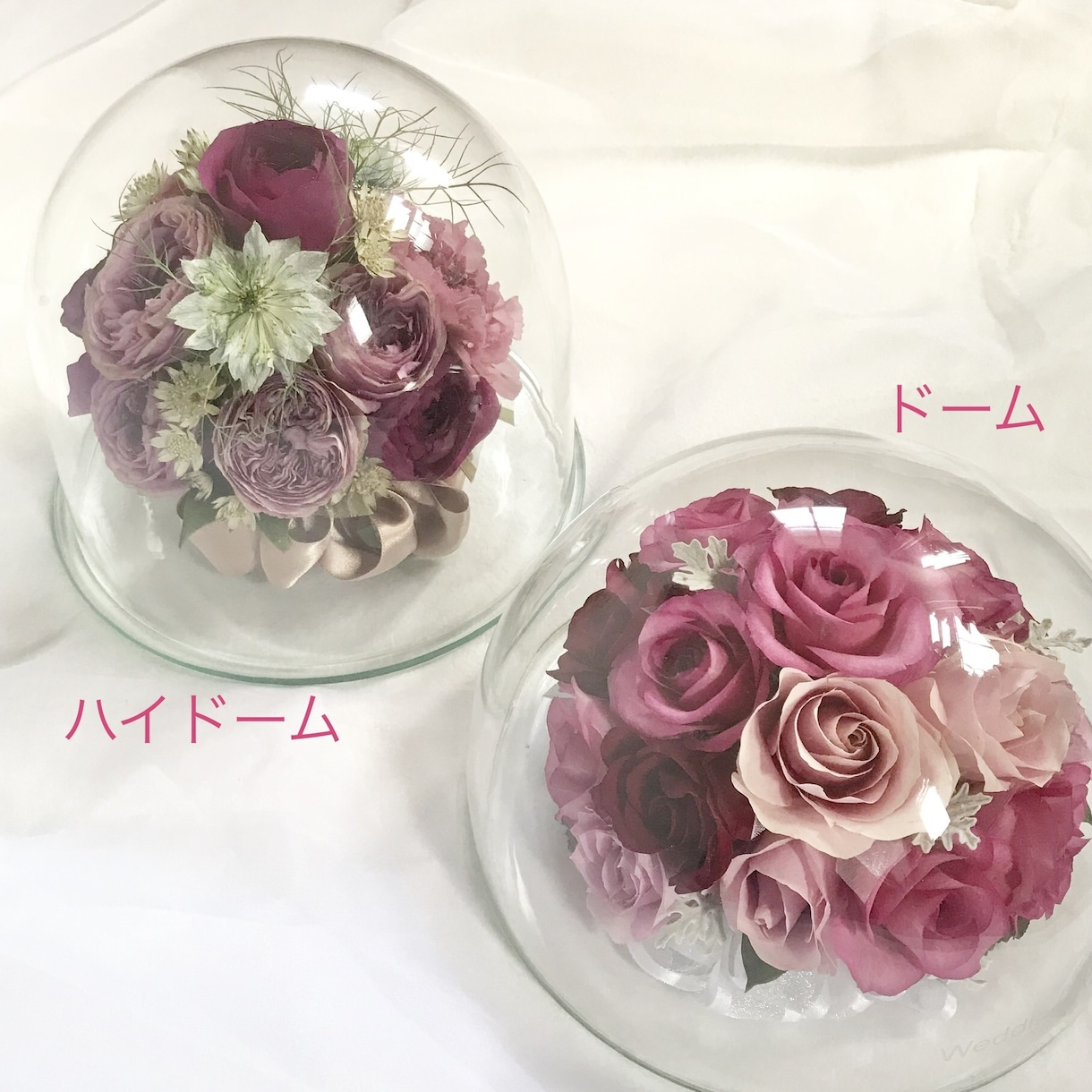 プロポーズの花束ウエディングブーケ記念の花残します 【ハイドーム】特別な日の花を立体的に保存　ドライ加工 イメージ7