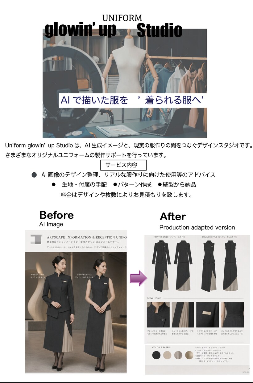 AI画像を服に（ユニフォーム）します 服作りのプロがあなたの創ったAIデザイン画を実現します。 イメージ1