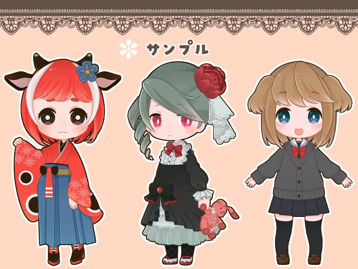 可愛いミニキャラを描きます SNSや様々な用途に使用できるミニキャラをお描きします イメージ10