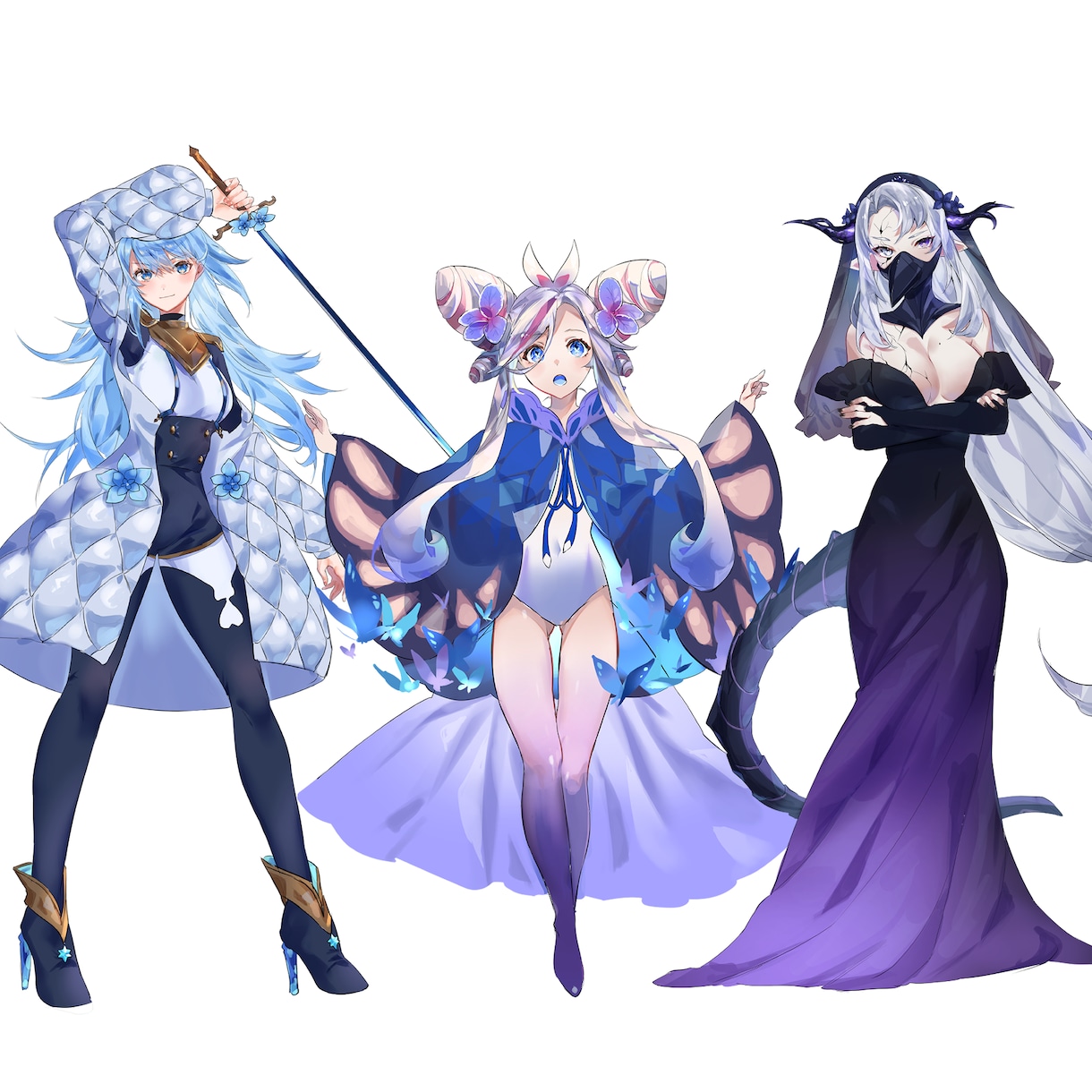 透明感のある女性キャラデザ、イラスト制作いたします つやっとした透明感のある塗りのイラストいかがですか？ イメージ8
