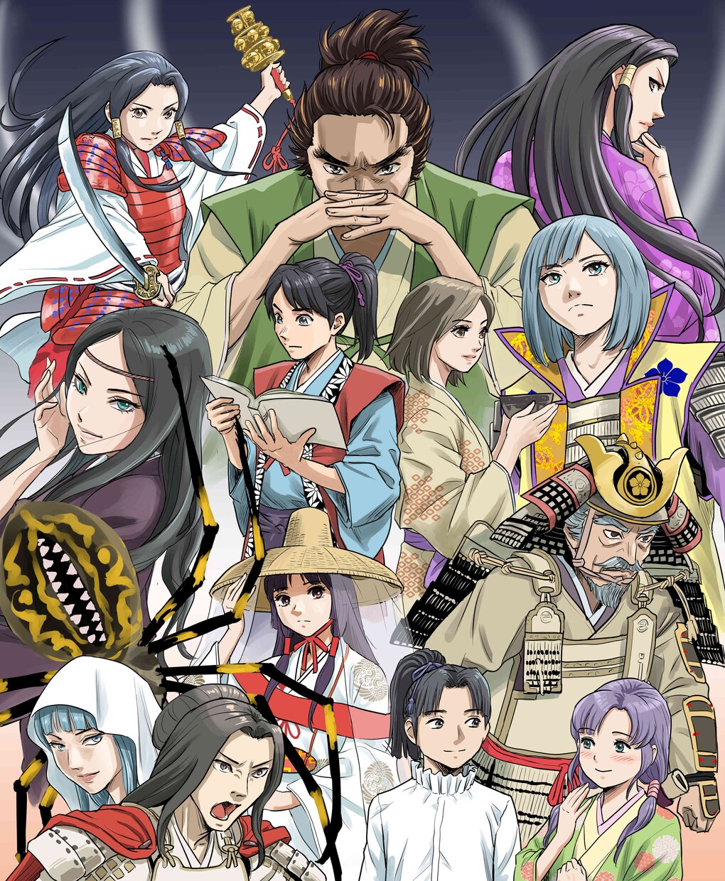 イラスト・挿絵描きます 小説の表紙絵、挿絵。歴史物から現代物まで漫画風に描きます。 イメージ1