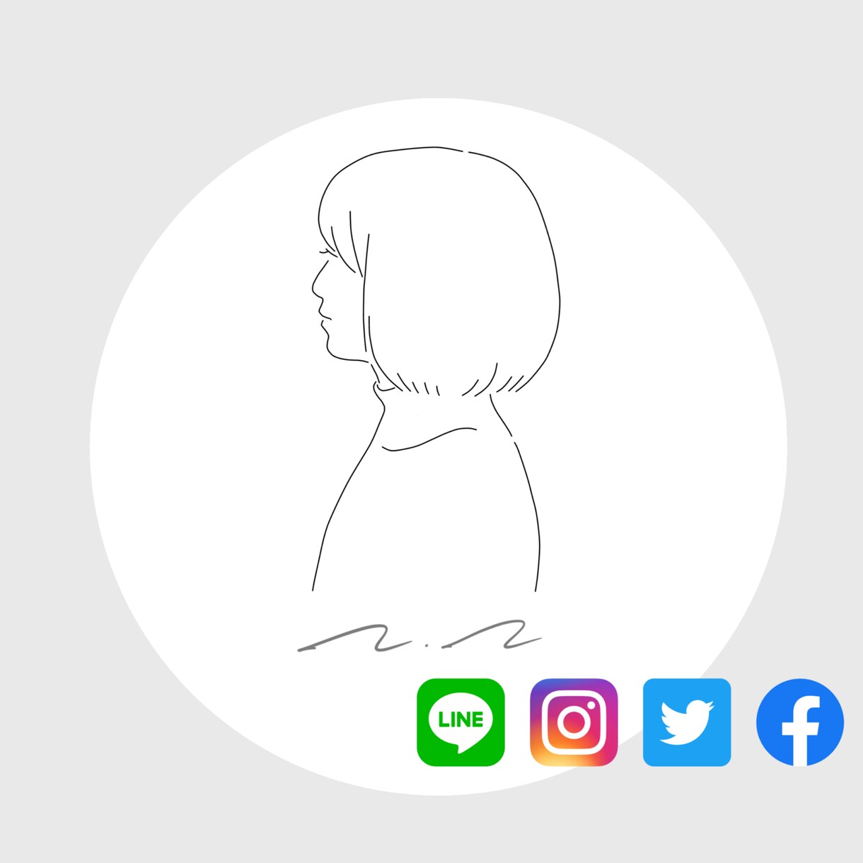 シンプルなプロフィール画像を作ります SNSや名刺にラフで雰囲気のある画像を★ イメージ3