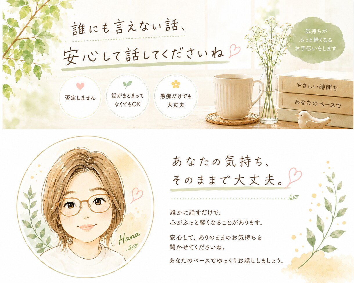 気持ちを整理する時間を作ります 自分の本当の気持ちに気付けるよう、一緒に整理しませんか？ イメージ1