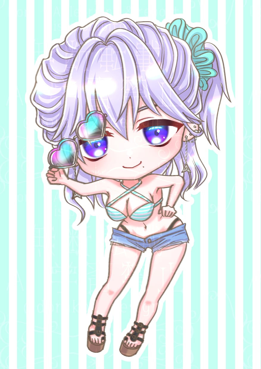 量産企画★ミニキャラ水着イラストお描きします 可愛い＆カッコいい！安価なSDキャラの水着イラストオーダー！ イメージ3