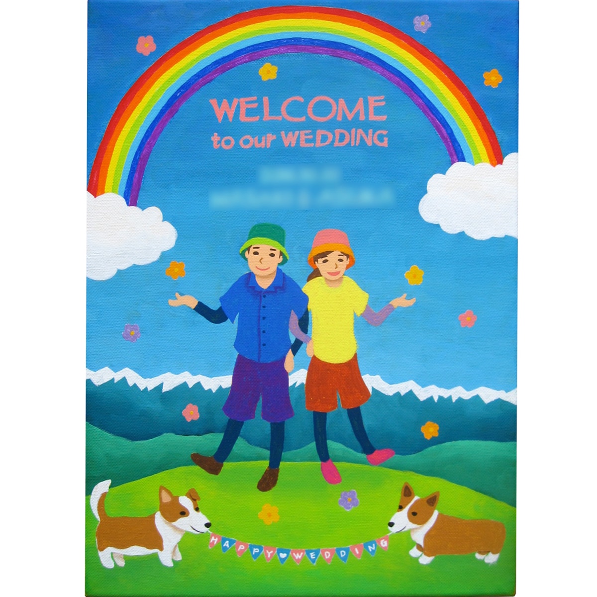 世界にひとつだけのウェルカムボードお作りします おふたりの大切な想いを一枚の絵に込めたウェルカムボード イメージ2