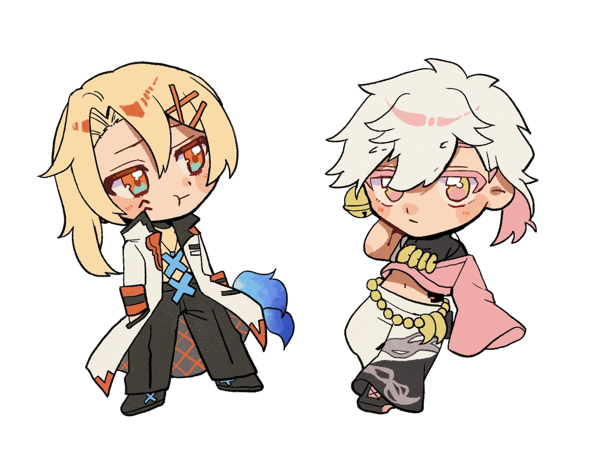 マットなタッチで可愛い！きゅるミニキャラ描きます クレヨン風の塗りのかわいいミニキャラを描きます！ イメージ2