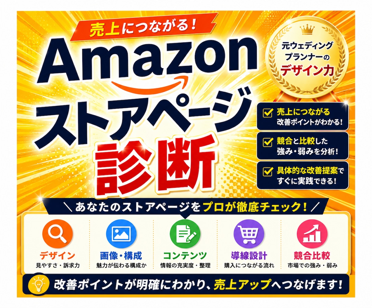 Amazonストアページを診断し改善提案します 売上・回遊率アップにつながる改善ポイントを診断 イメージ1