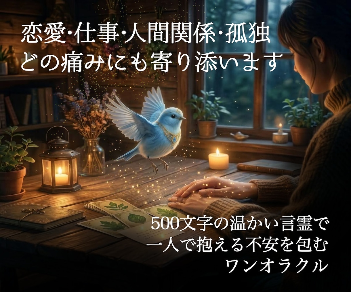 恋愛・仕事・人間関係・孤独、どの痛みにも寄添います ✳500文字の温かい言霊で一人で抱える不安を包むワンオラクル イメージ1