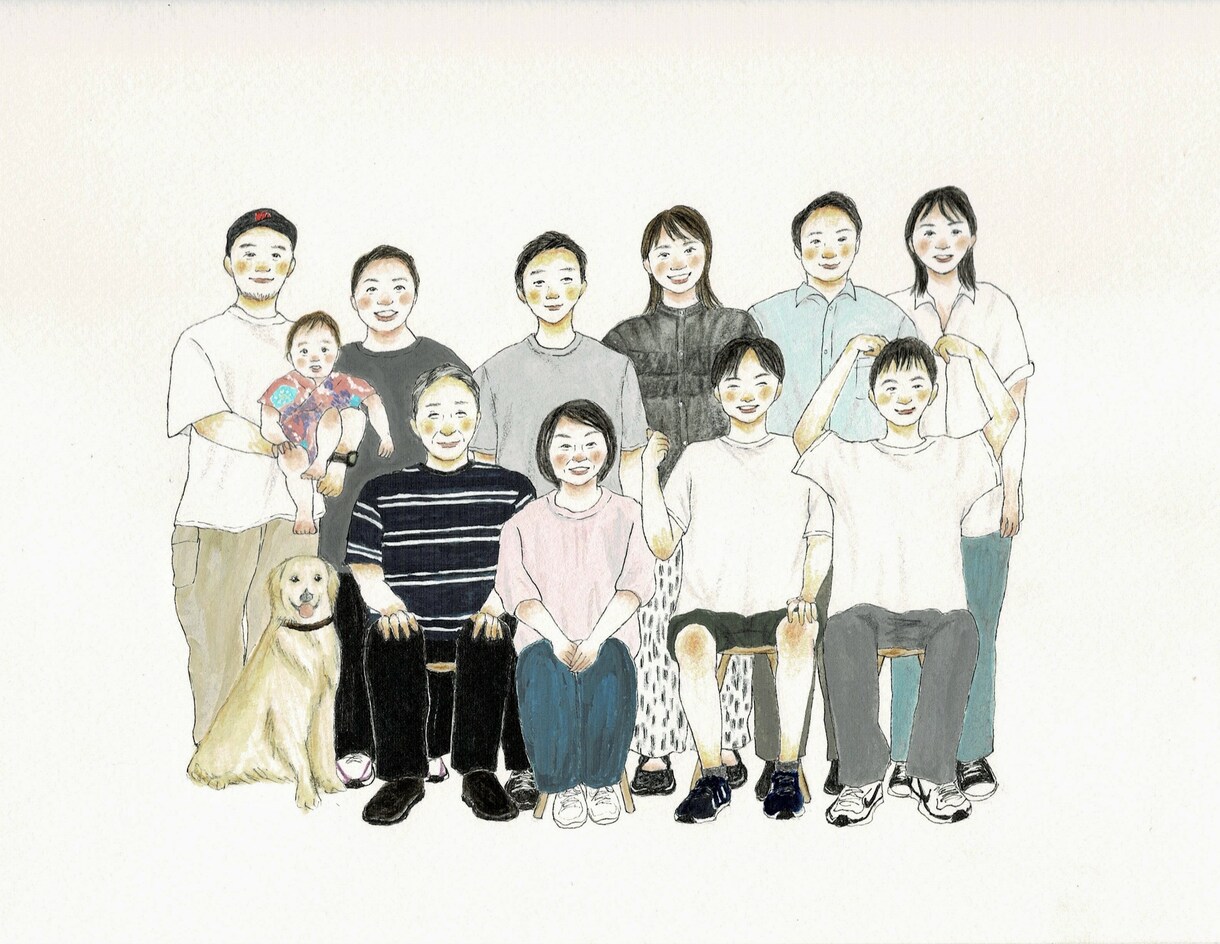 贈り物や記念などの似顔絵を描きます インテリアにも馴染む シンプルで温かく似顔絵 イメージ1