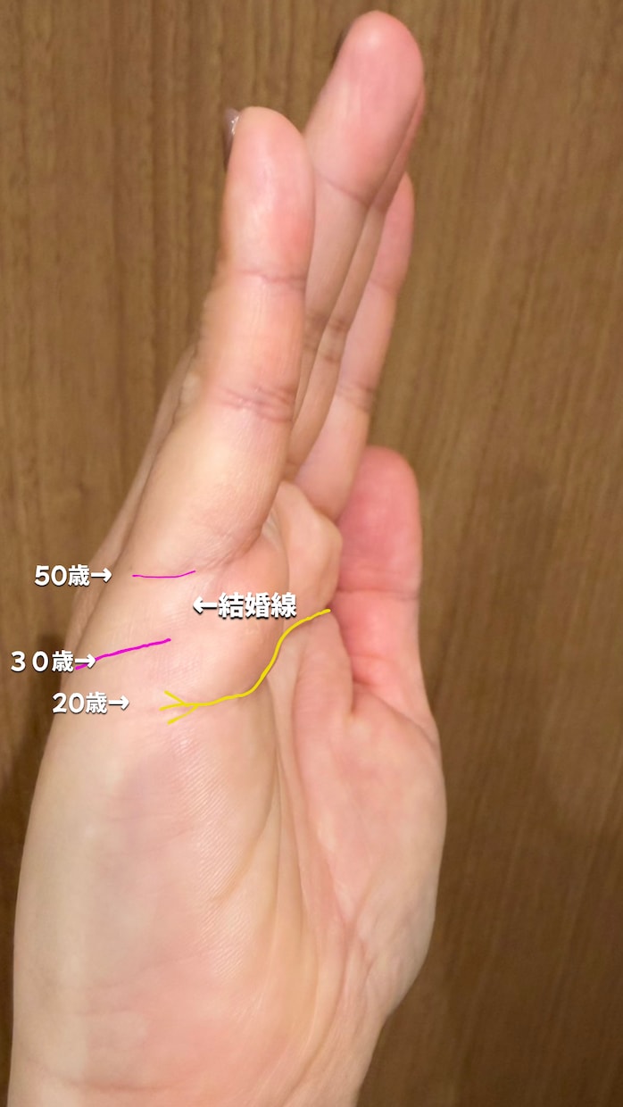 結婚線と感情線でみる、ご縁と恋愛傾向を鑑定します 焦らなくていい。ご縁の時期も相性も、手相が教えてくれます。 イメージ2