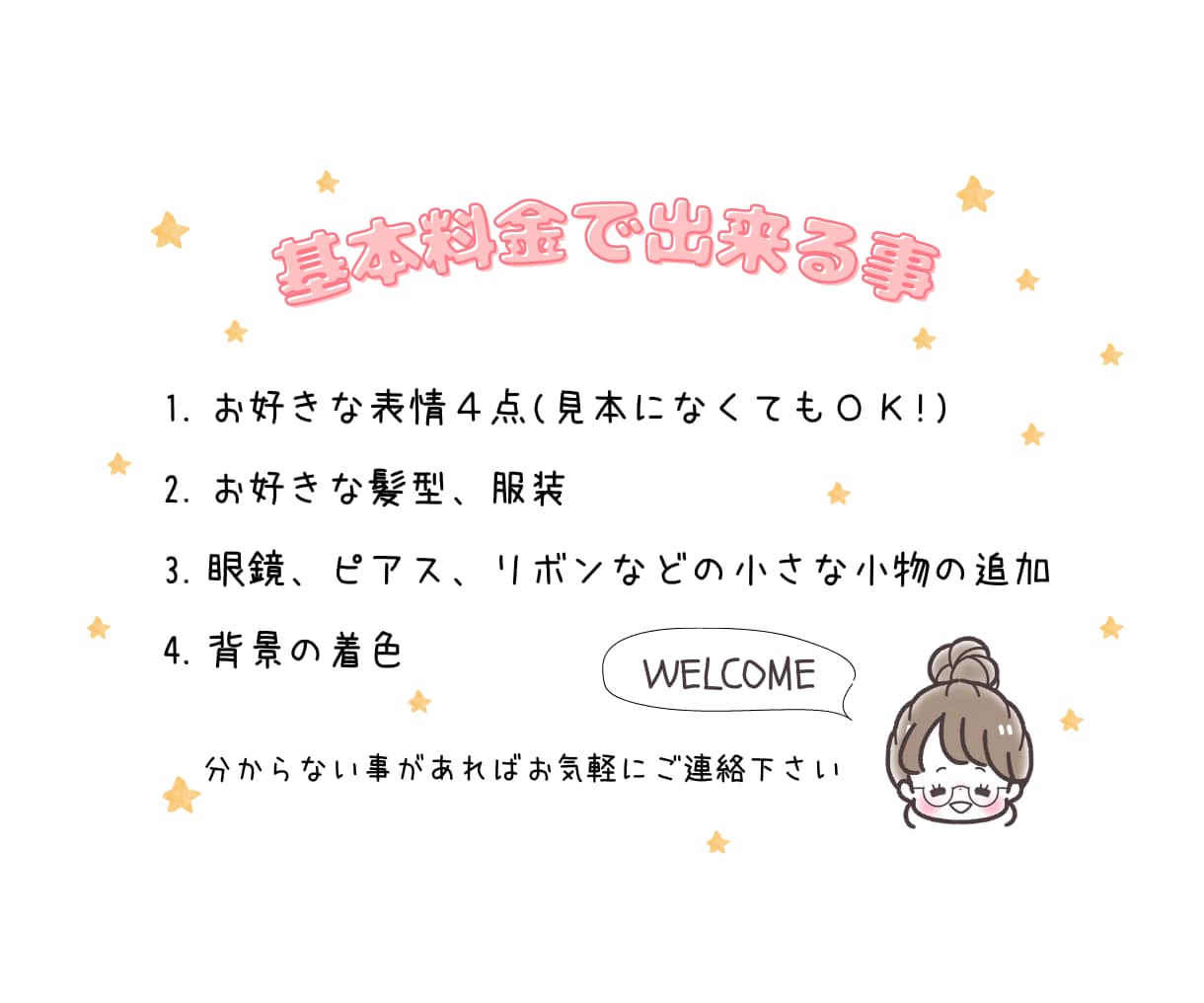 商用利用◎ゆるい可愛い表情違い4点セット描きます 思わず目をとめる！キュン！と可愛いふんわりアイコン！ イメージ3