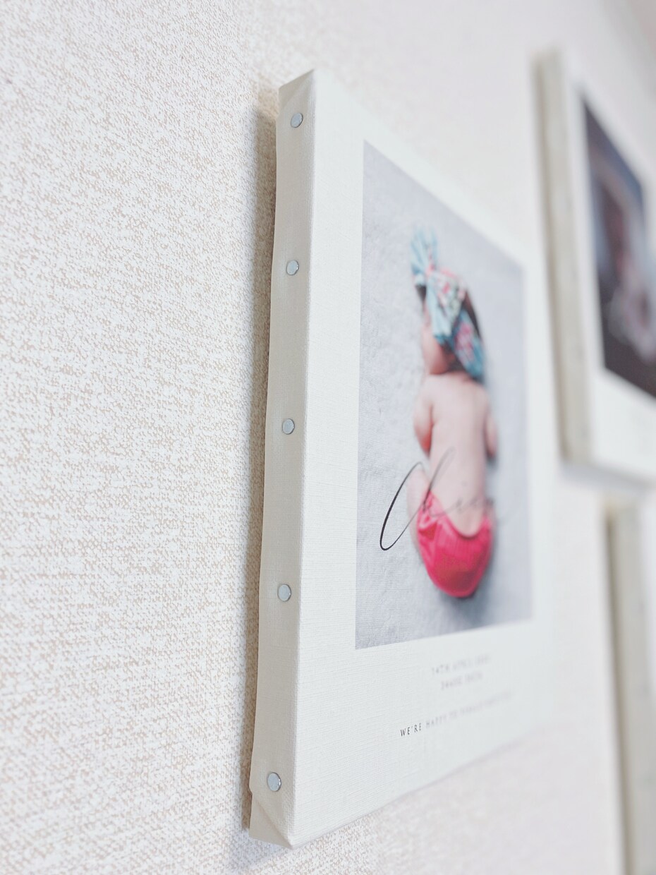 出産記念に⭐︎お子様の写真をお洒落にデザインします プロの写真加工と手書き文字でおしゃれなのキャンバスボード イメージ6