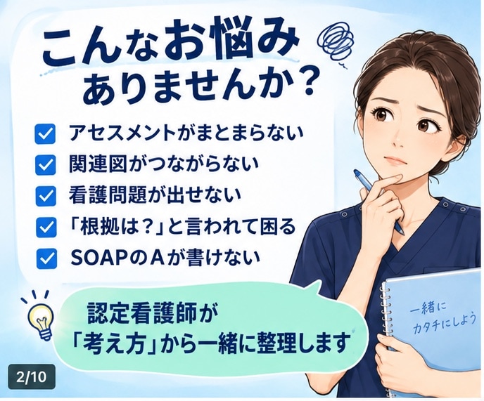 看護学生の実習記録を個別添削します アセスメント・関連図・看護計画を認定看護師が支援 イメージ2