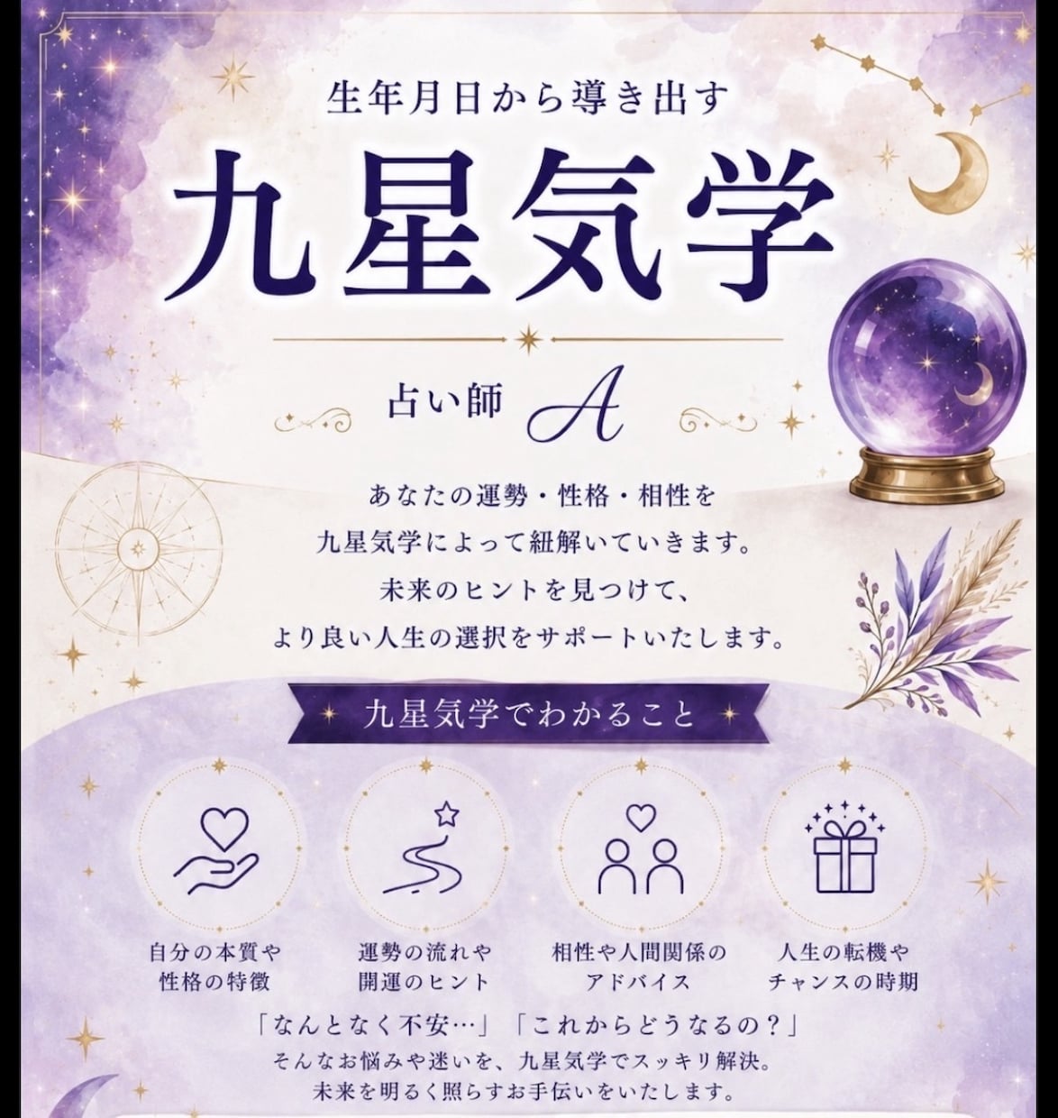 九星気学 今年の運勢がわかります 今年の運勢は...?本命星からわかります。 イメージ1