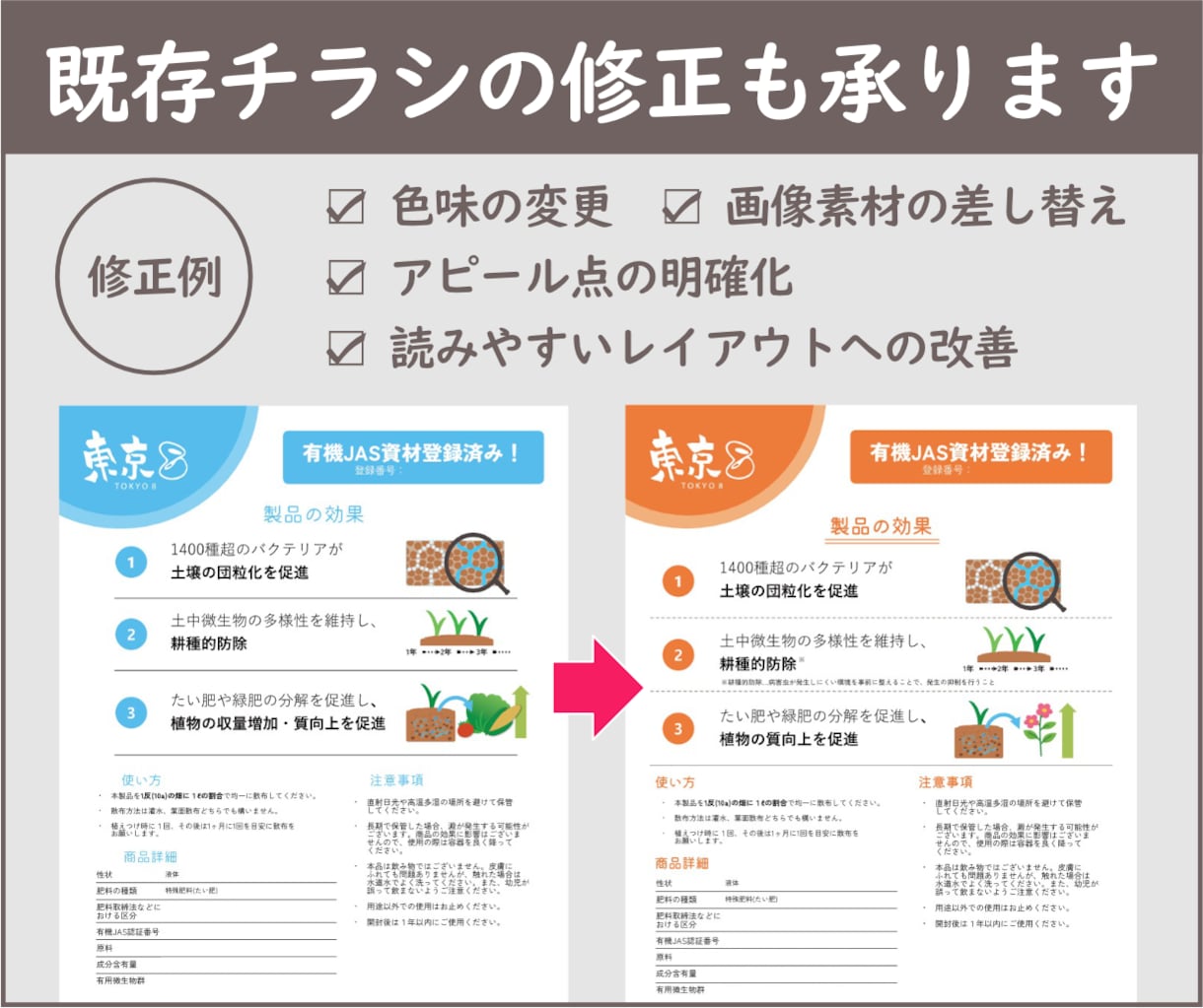 先着3件40%オフ☆ナチュラルな印刷物作ります ナチュラル・シンプルテイストのチラシ、POP等対応可能です。 イメージ3