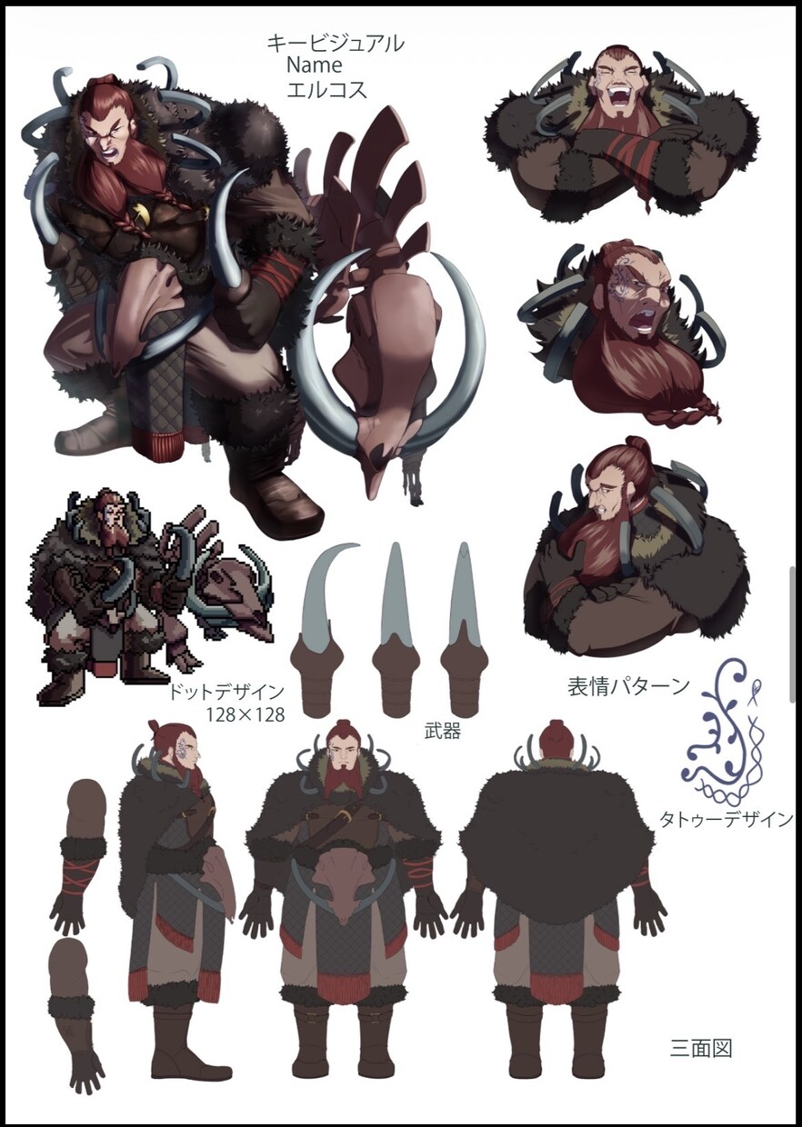 キャラクター設定絵、1枚絵、キャラ立ち絵描きます ゲームキャラ設定、キャラクター立ち絵、1枚絵対応可能です。 イメージ5