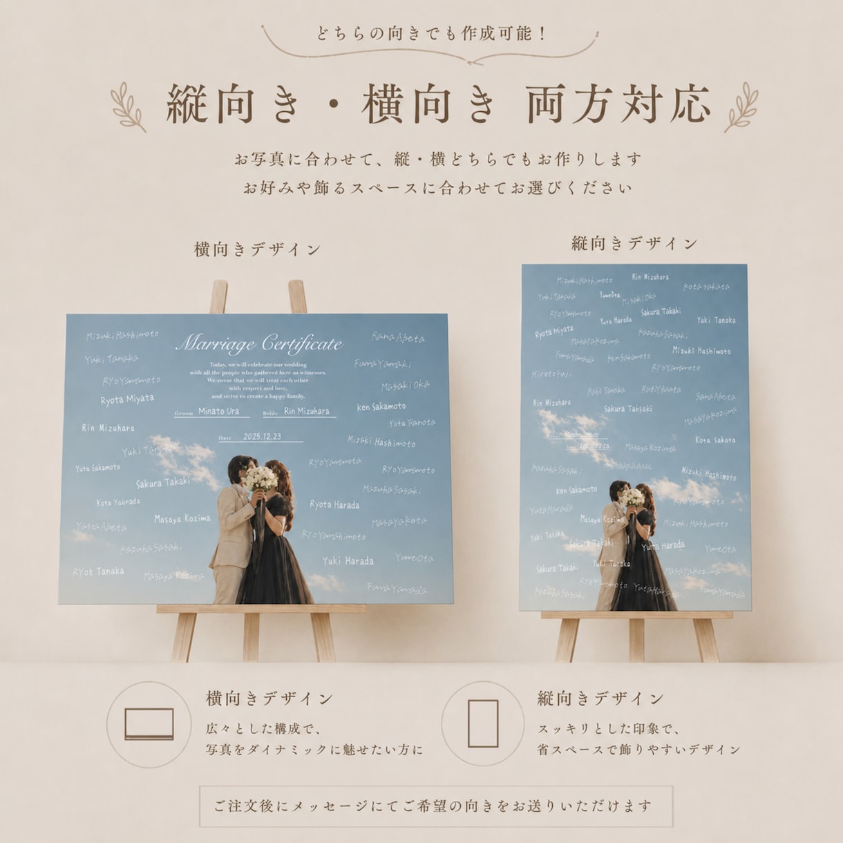 ゲスト参加型の結婚証明書パネル作ります 厚さ7mmのマットパネル納品★ イメージ2
