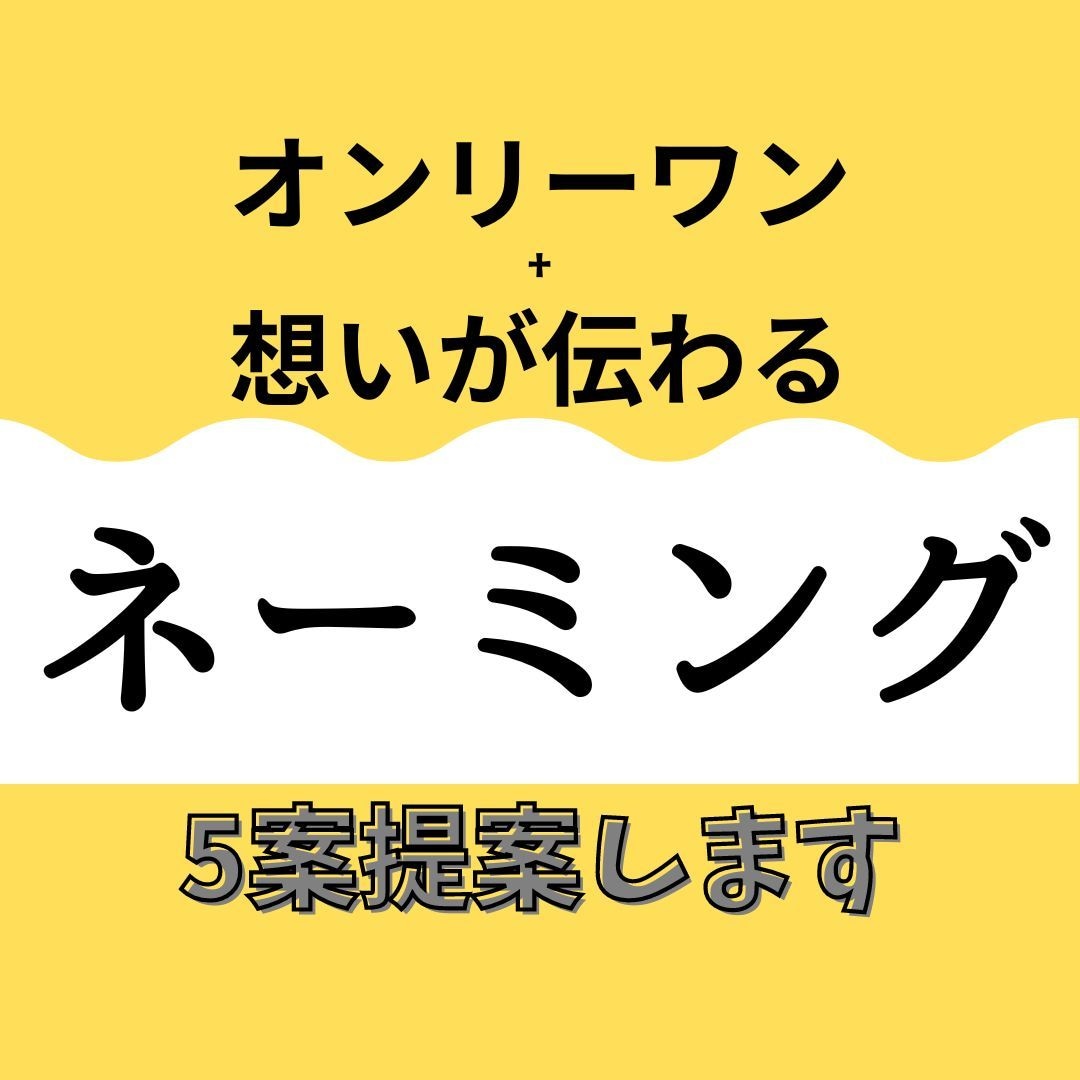 オンリーワンな［ネーミング］を5案提案します ストーリーが語れ、使いやすい［ネーミング（屋号／商品名）］ イメージ1