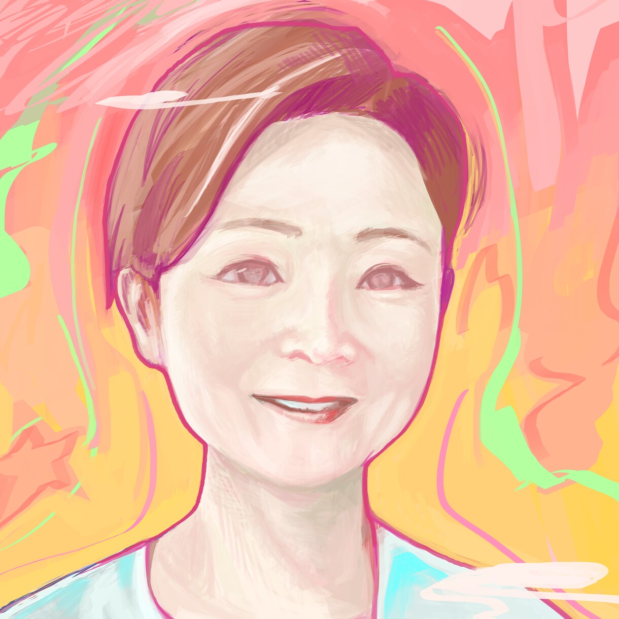 お写真からポップでカラフルな似顔絵描きます SNSアイコン/ビジネス用/チラシ/名刺/ブログなとに！ イメージ5