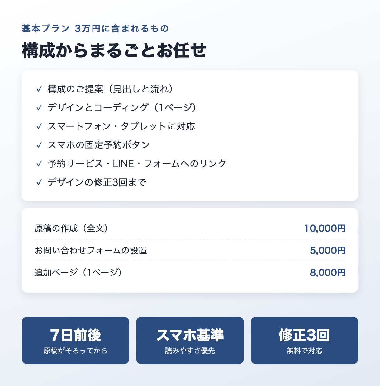 予約や問い合わせにつながるLPを作ります 構成・デザイン・コーディングまで3万円。スマホ対応 イメージ4