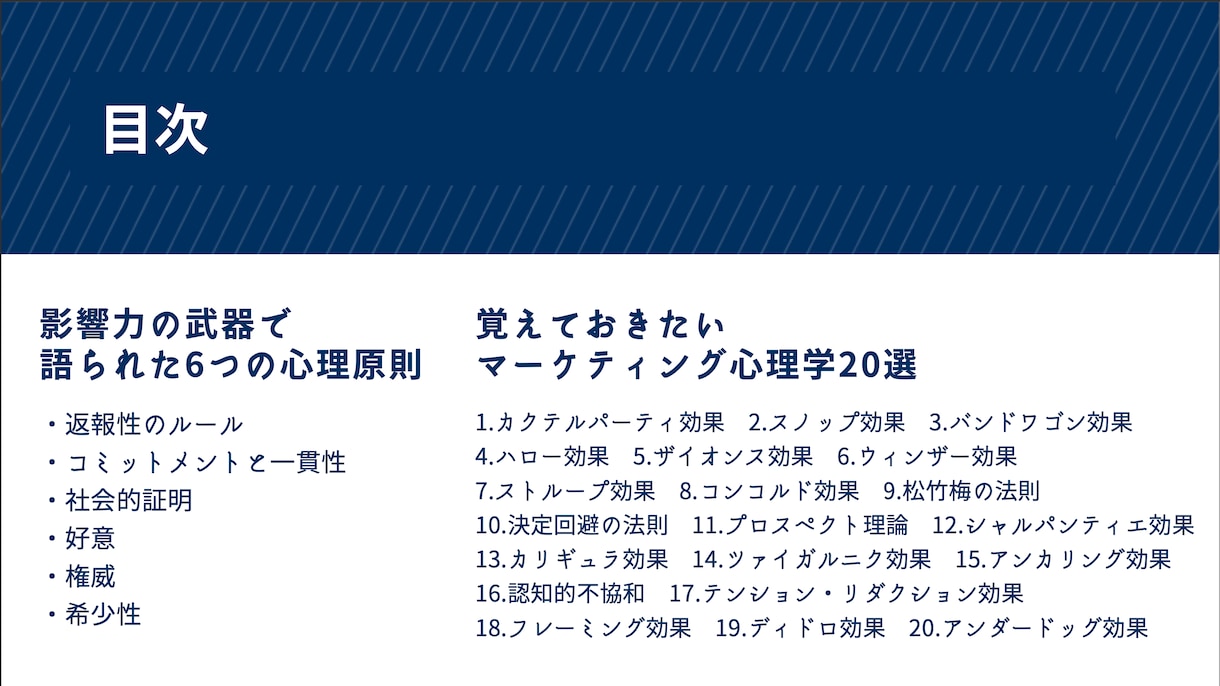 マーケティング用語をまとめた資料を販売します 6個の心理原則、20個のマーケ心理学、15個の用語 イメージ2