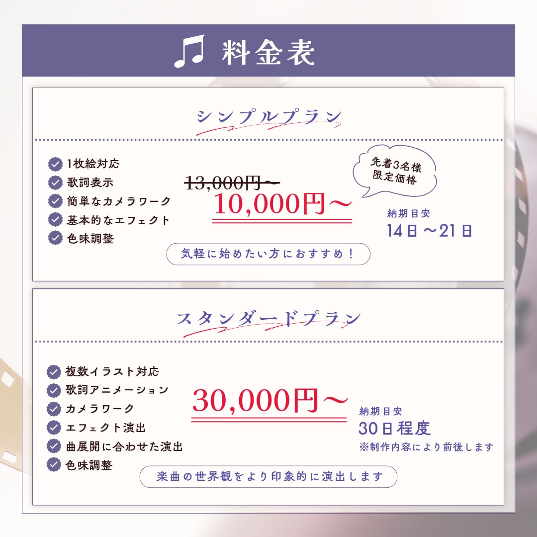 先着3名様限定価格▶MV制作承ります 楽曲に寄り添ったミュージックビデオを制作いたします！ イメージ2