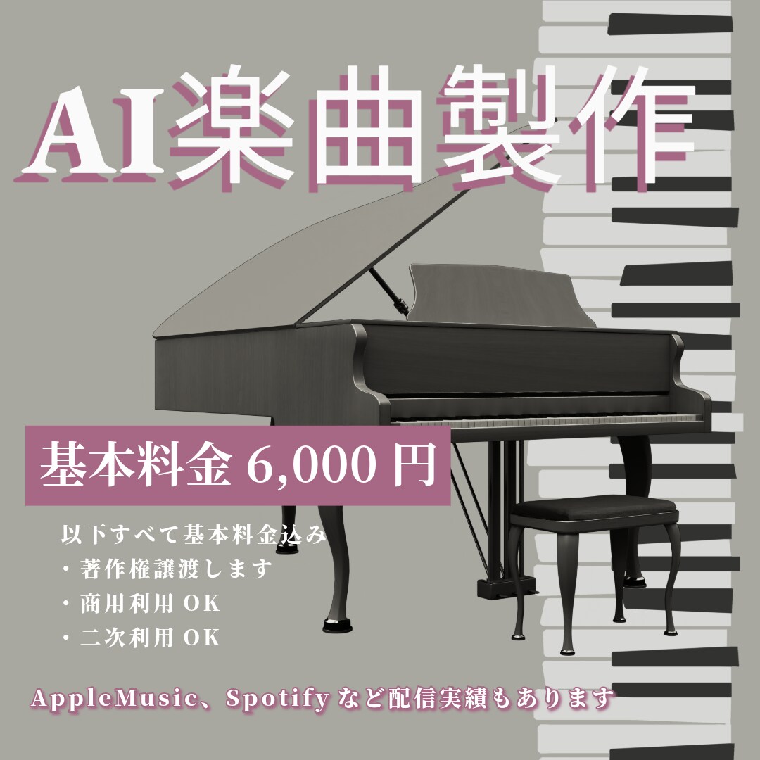 実績あり：AIでBGM・歌入り楽曲を作ります 明るくキャッチーで使いやすい楽曲をスピーディにお届けします！ イメージ1
