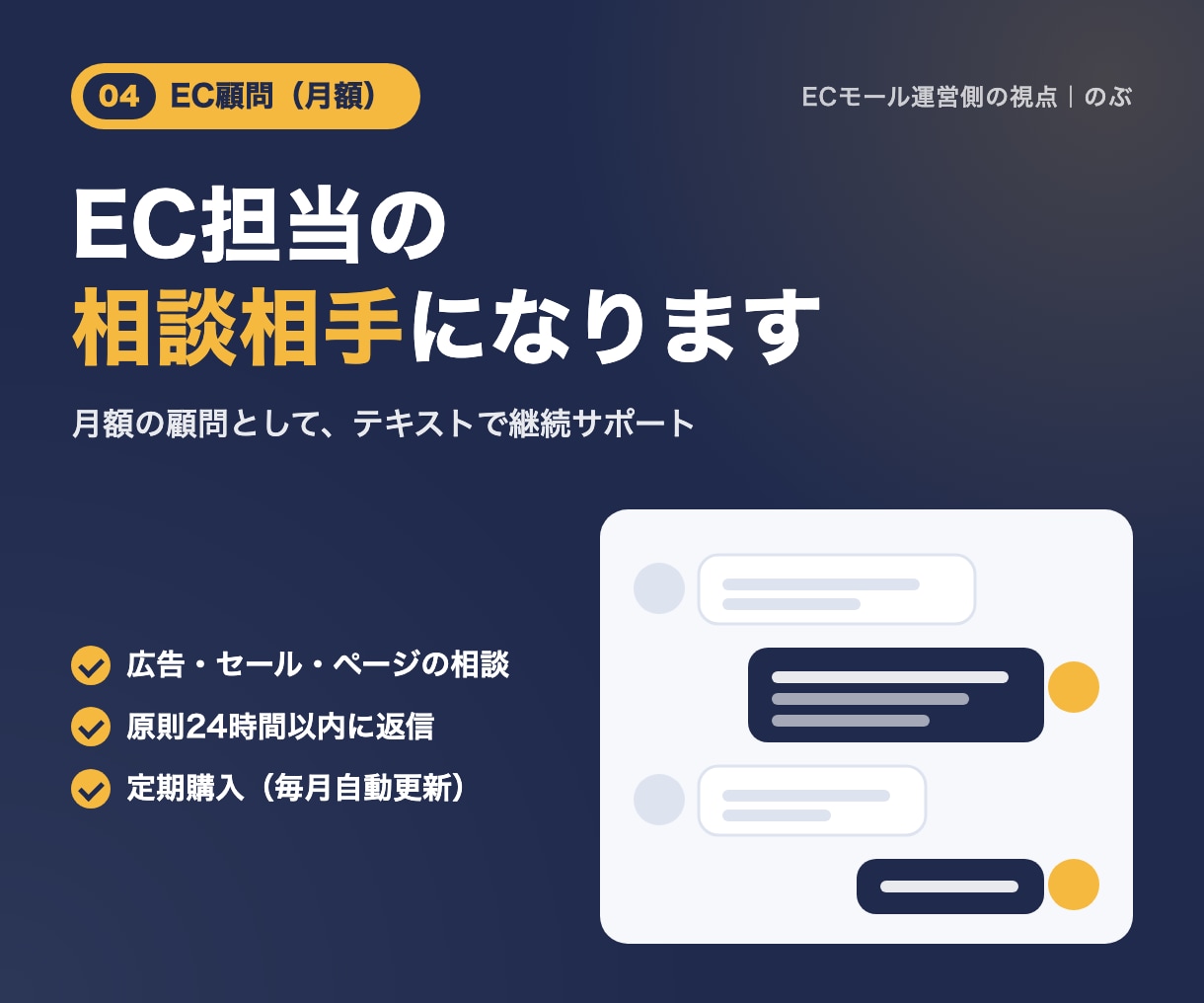 ECの売上改善を月額の顧問として支援します 毎月の売上の悩みを、モール運営側の視点で一緒に解決 イメージ1