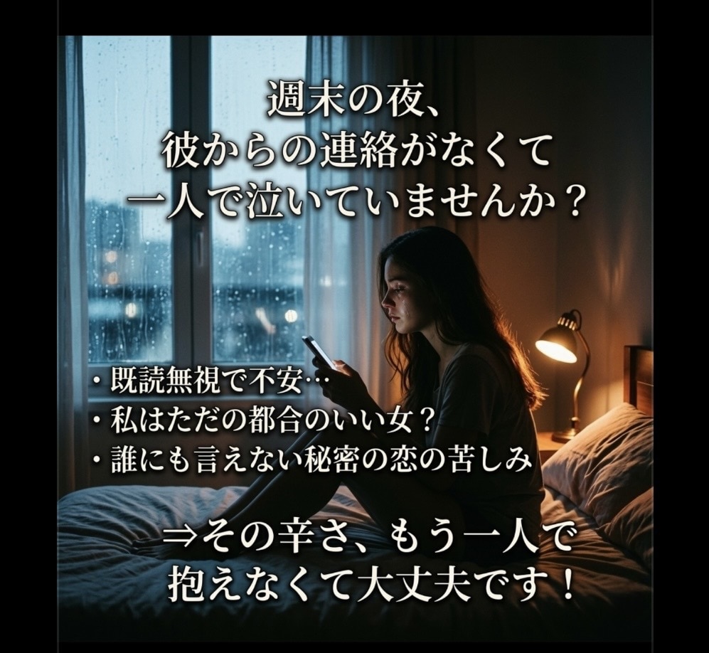 W不倫・複雑恋愛｜彼の本音を3000字で鑑定します 彼の沈黙には、理由があります。 イメージ2