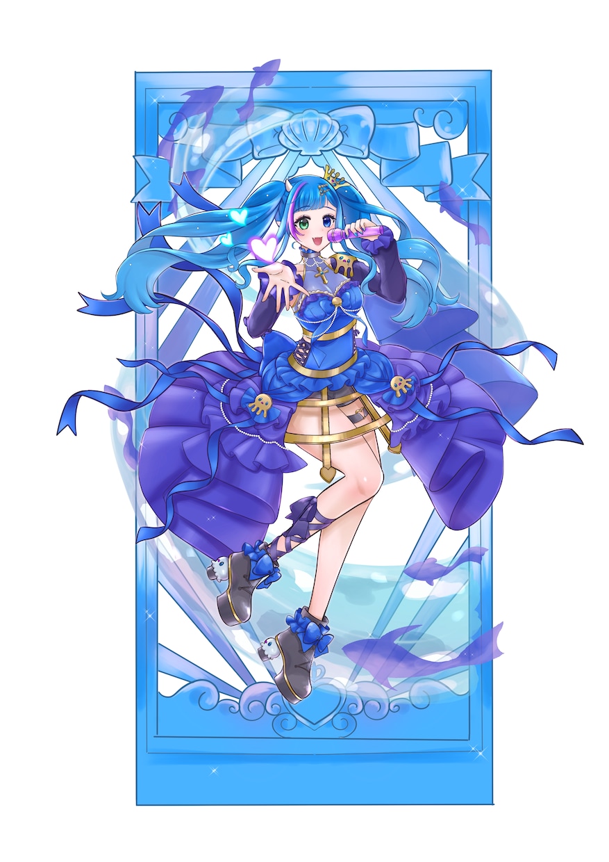 女児向けアニメ風！VTuberキャラデザ制作します キラキラ可愛いVTuber立ち絵制作｜キャラデザから対応 イメージ2