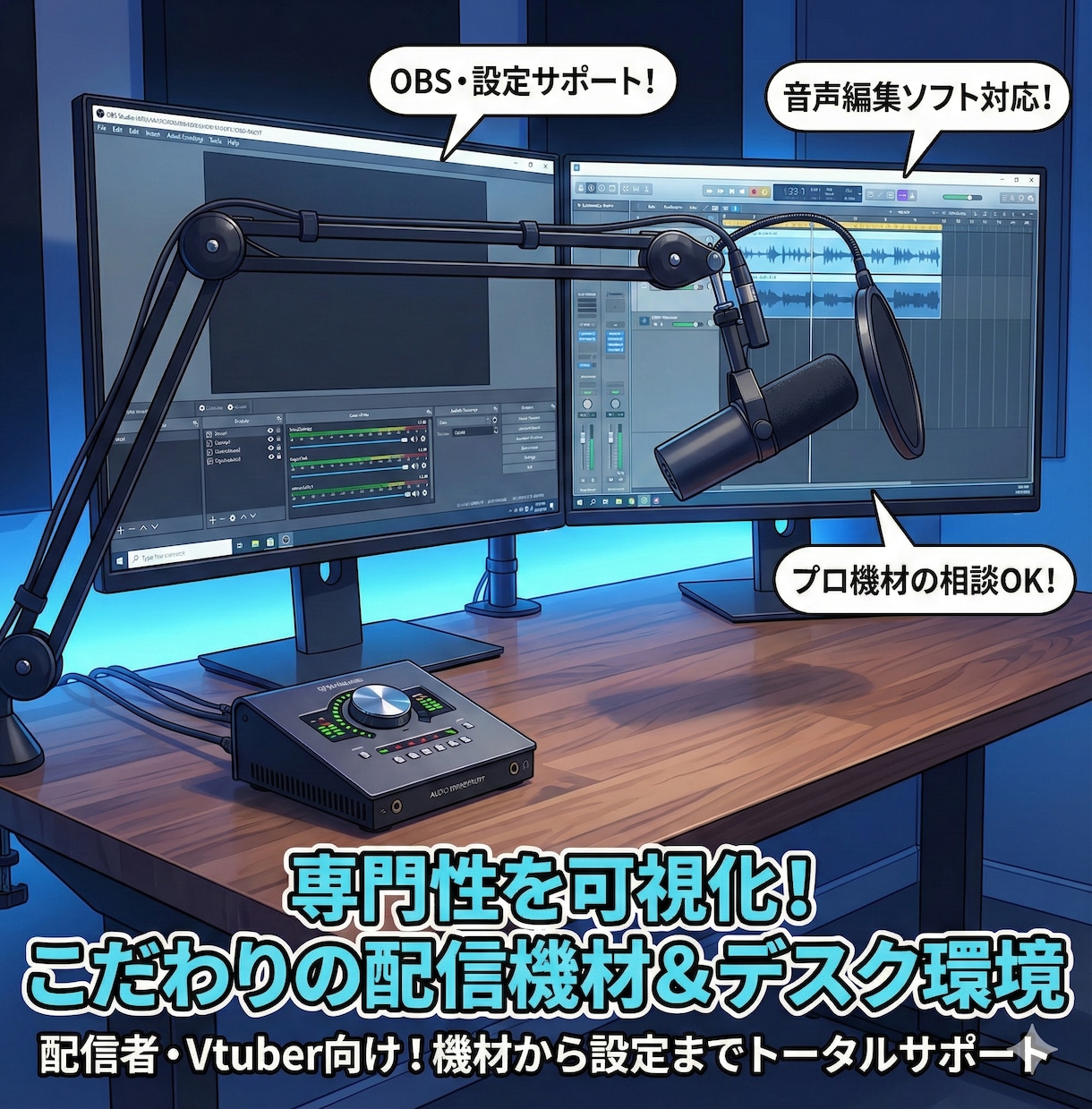 配信のための聞き取りやすく魅力的な声お作りします あなたの魅力的な声をさらに魅力的に イメージ2