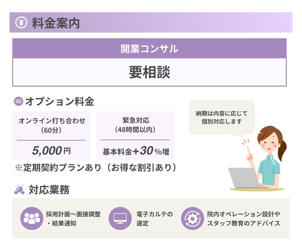 クリニック開業サポート｜医療現場×経営を支援します 電子カルテ～スタッフ教育まで、開業後を見据えたトータル支援 イメージ4