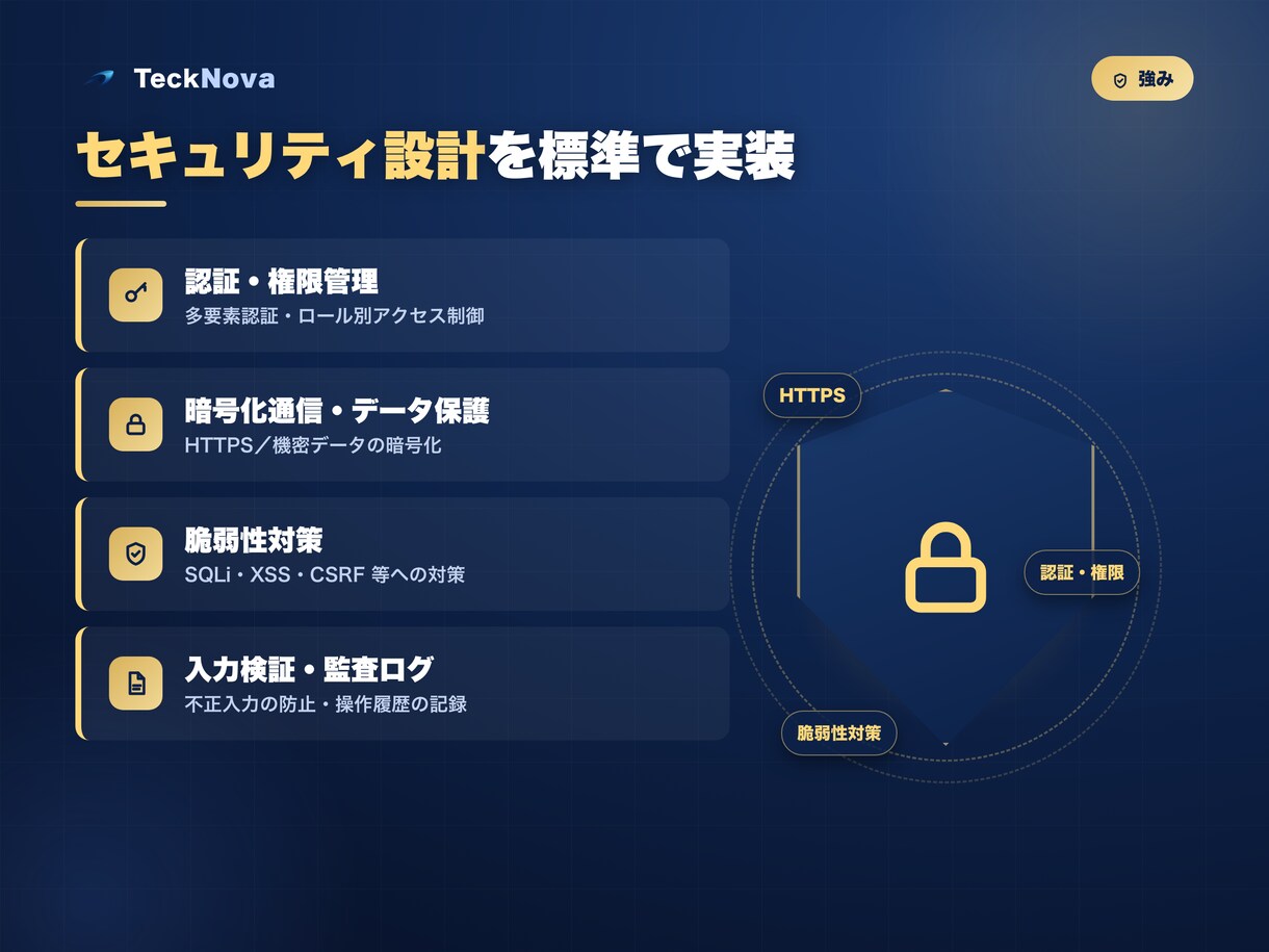 上場企業実績｜Webアプリ/システムを開発します 脆弱性対策まで標準対応。上場企業実績のプロが安心設計 イメージ5